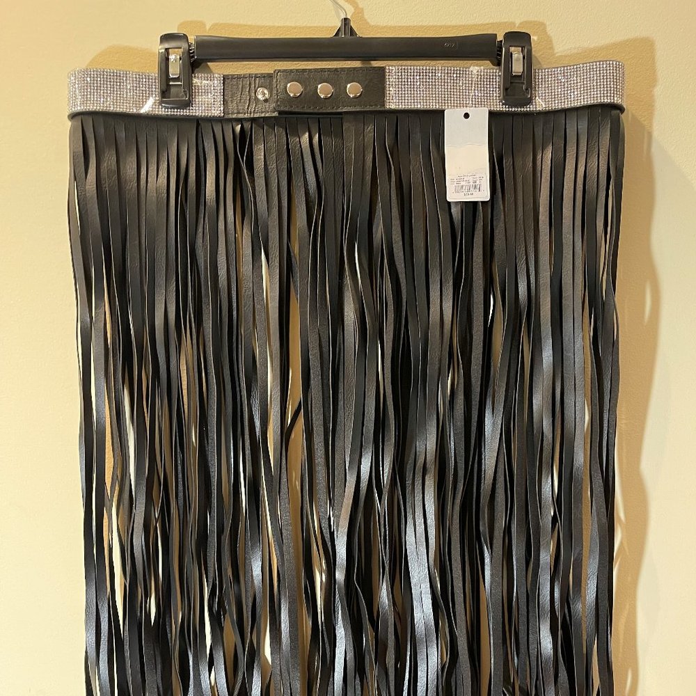 Diamond and Leather Fringe Belt